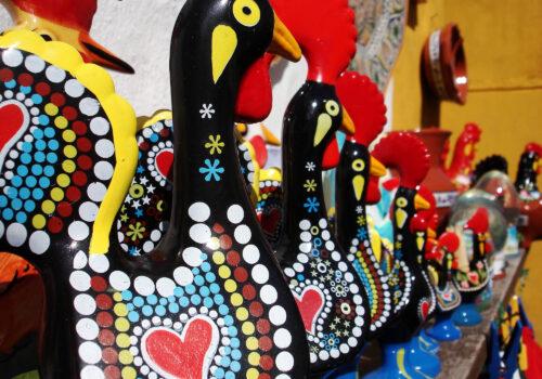 Ceramic crafts with the traditional Portuguese rooster